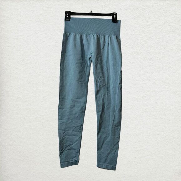 NVGTN Women's High Waist Contour Seamless Leggings Blue M Activewear Workout - Picture 1 of 5